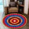 Circle Adinkra Round Carpet, African Rug For Home
