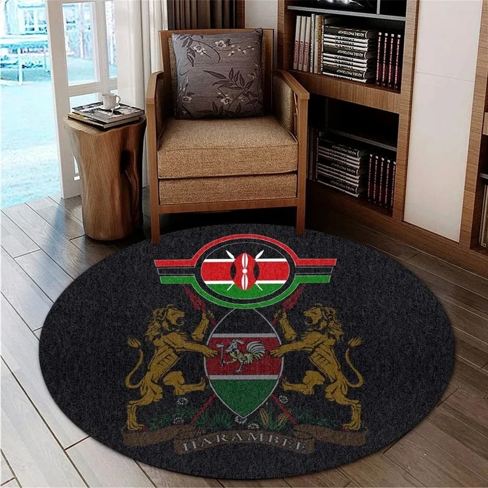 Kenya Grunge Round Carpet, African Rug For Home