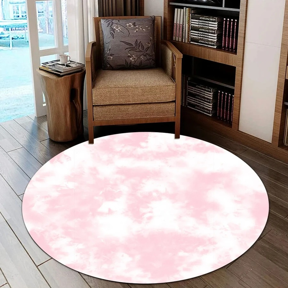 Pink Tie Dye Round Carpet, African Rugs, Round Rugs For Home