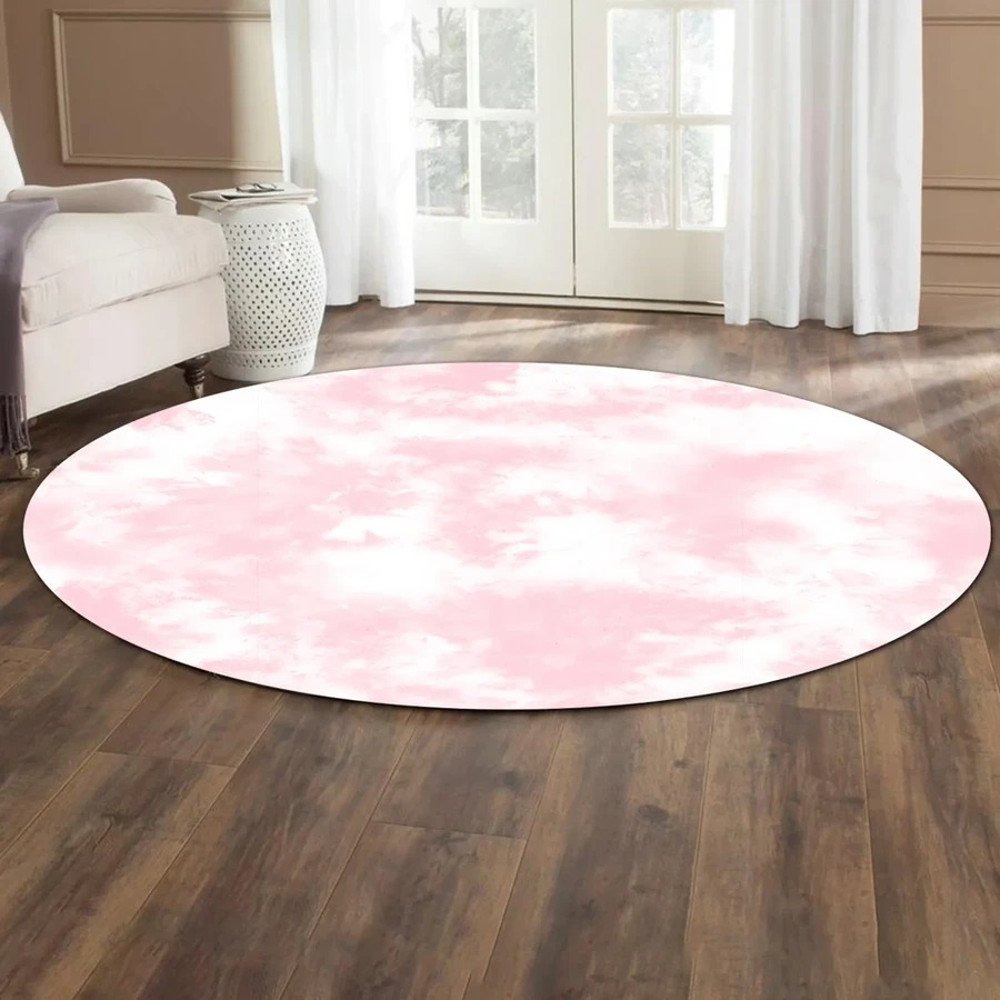 Pink Tie Dye Round Carpet, African Rugs, Round Rugs For Home