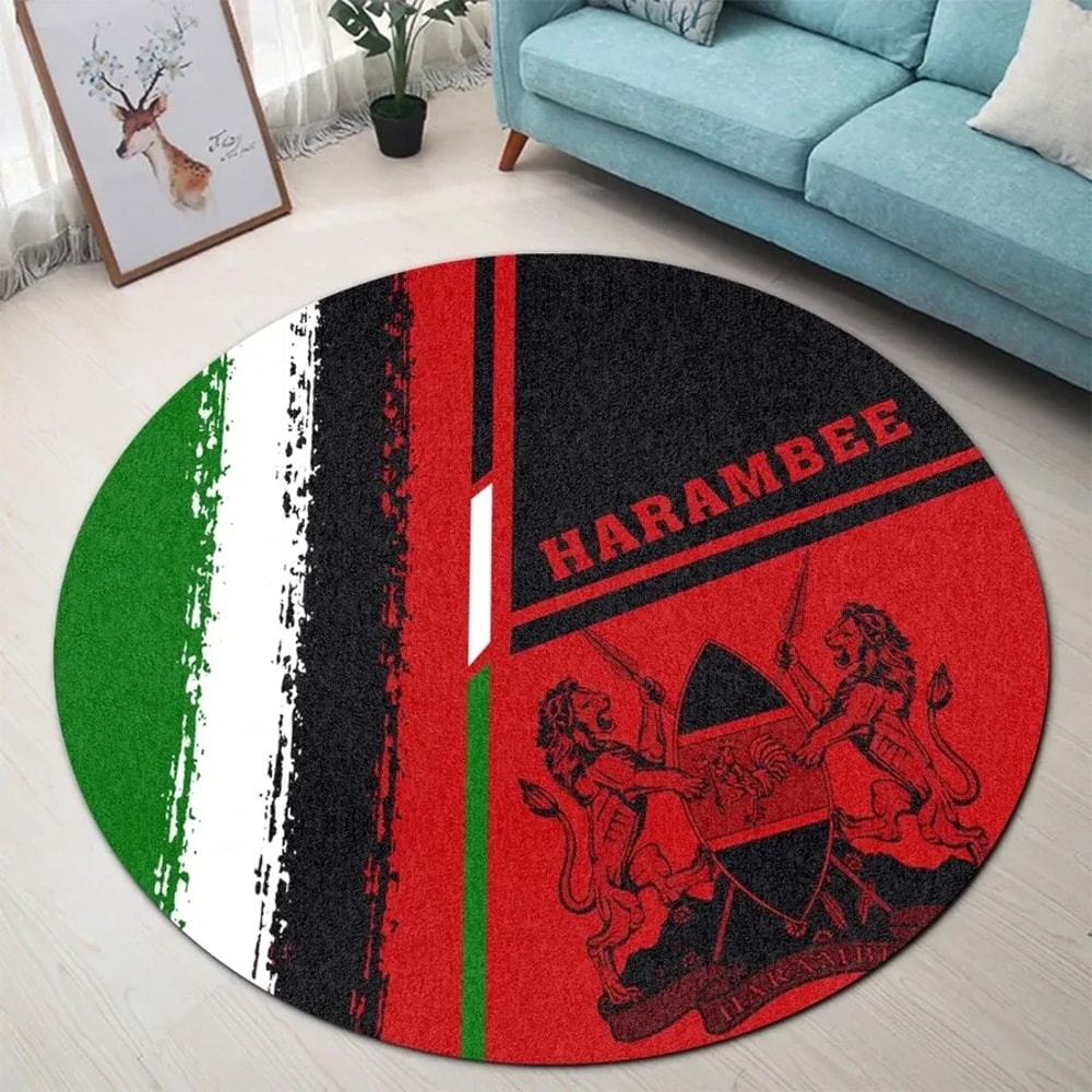 Kenya Harambee Round Carpet, African Rugs, Round Rugs For Home