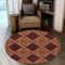 Red Brown Kitenge Round Carpet, African Rugs, Round Rugs For Home