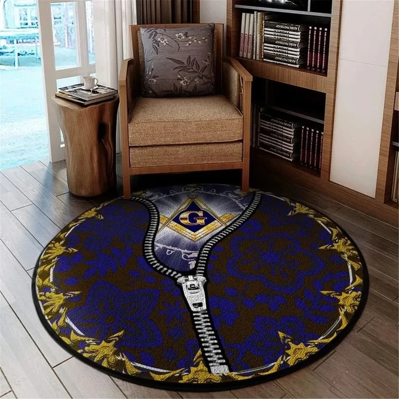 New Way Freemasonry Round Carpet, African Rugs, Round Rugs For Home