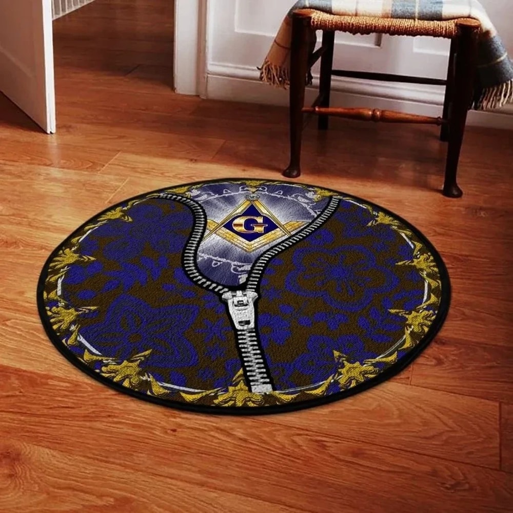 New Way Freemasonry Round Carpet, African Rugs, Round Rugs For Home