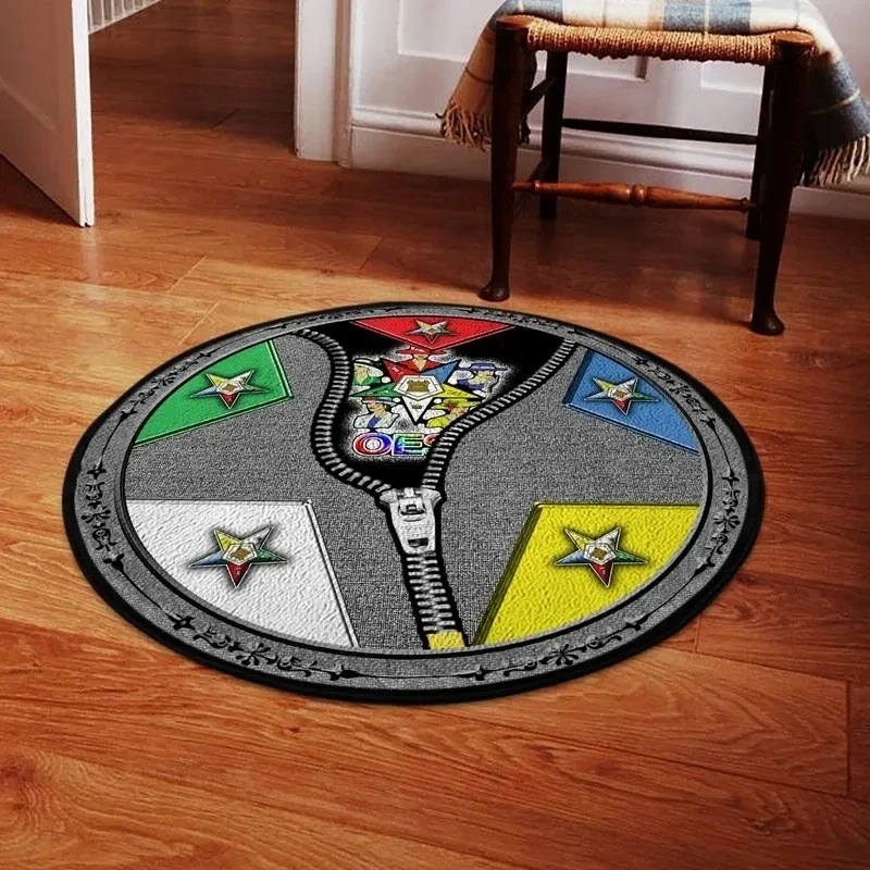 OES Order of the Eastern Stars New Way Round Carpet, African Rugs, Round Rugs For Home