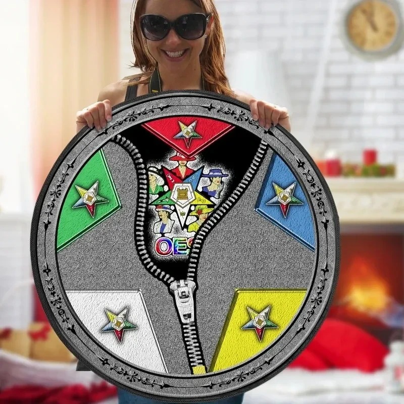 OES Order of the Eastern Stars New Way Round Carpet, African Rugs, Round Rugs For Home