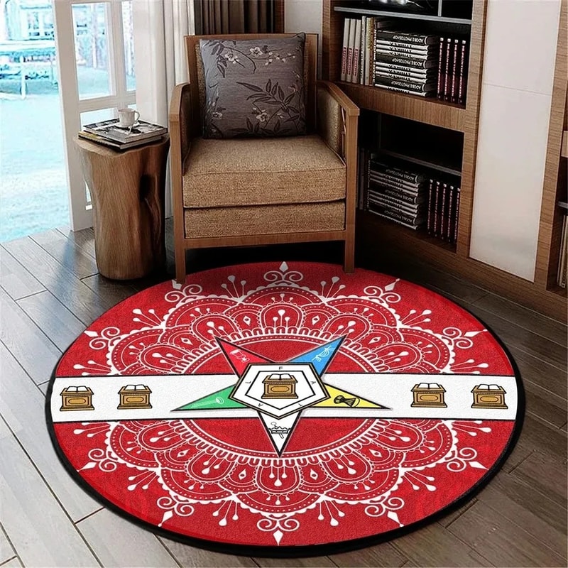 Order of the Eastern Star Home Round Carpet, African Rugs, Round Rugs For Home