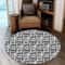Black White Adinkra Round Carpet, African Rugs, Round Rugs For Home