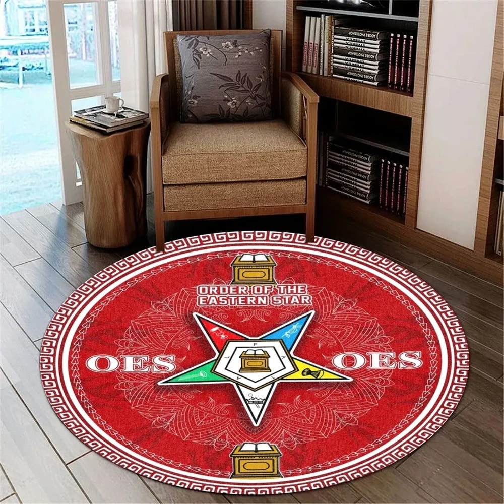 Order of the Eastern Star Lovene Round Carpet, African Rugs, Round Rugs For Home