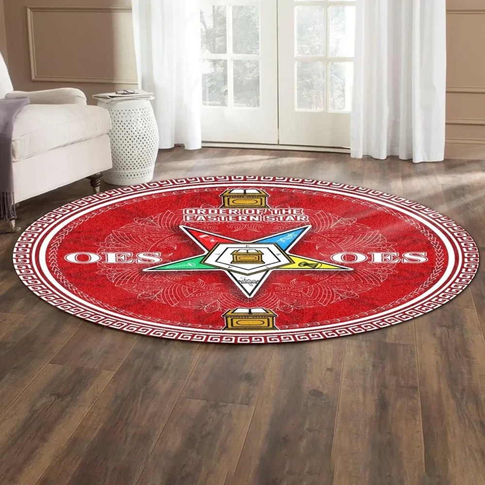 Order of the Eastern Star Lovene Round Carpet, African Rugs, Round Rugs For Home