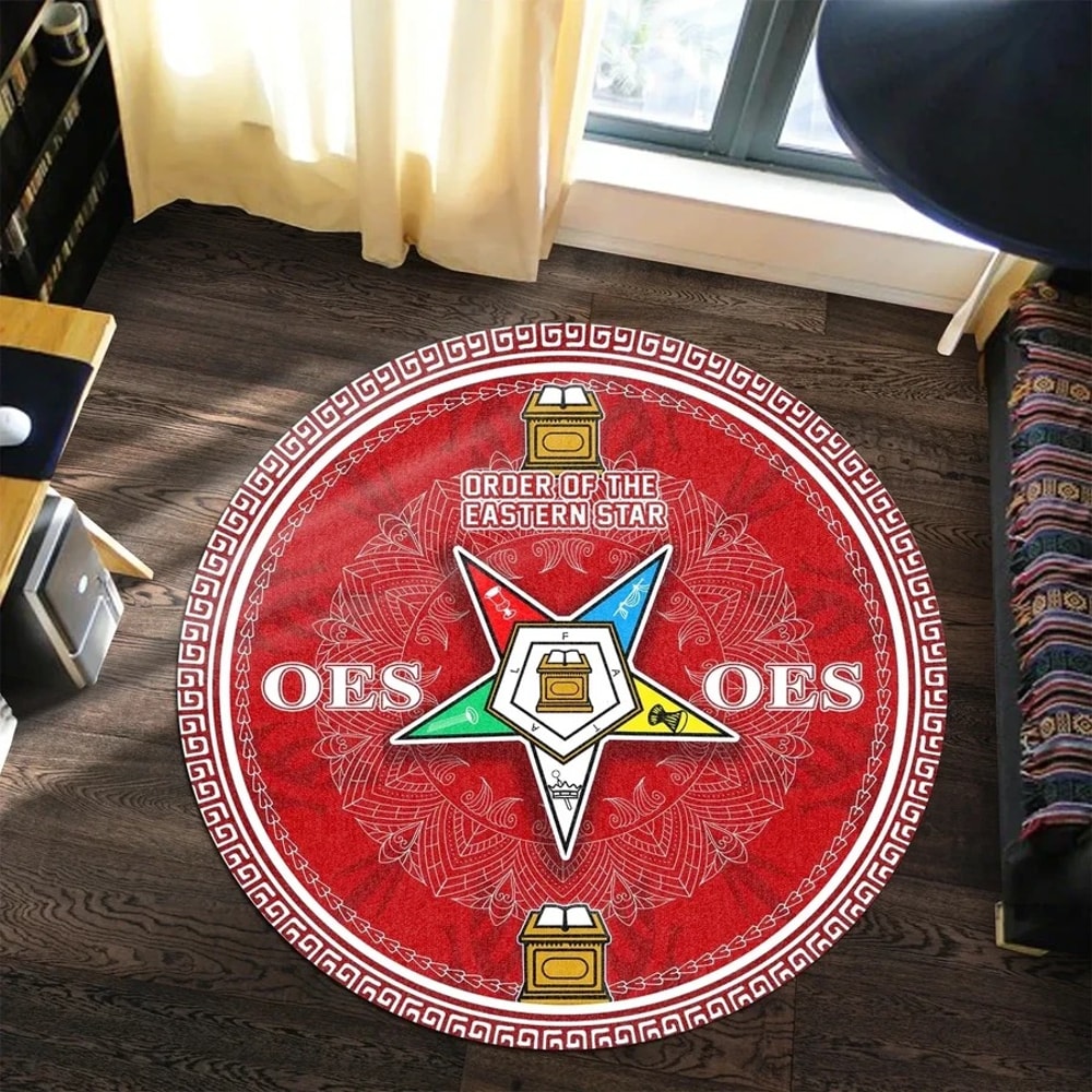 Order of the Eastern Star Lovene Round Carpet, African Rugs, Round Rugs For Home