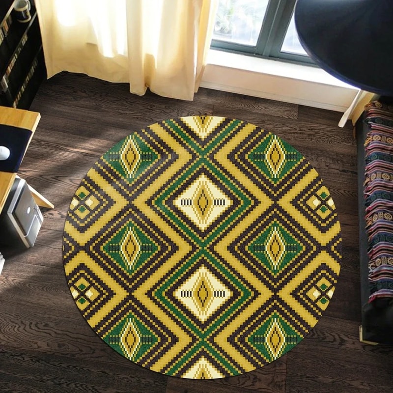 Noble Akokobaatan Kente Round Carpet, African Rugs, Round Rugs For Home