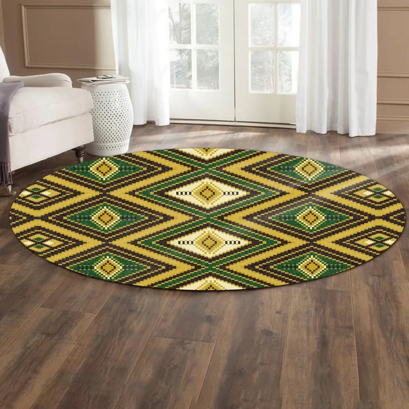 Noble Akokobaatan Kente Round Carpet, African Rugs, Round Rugs For Home