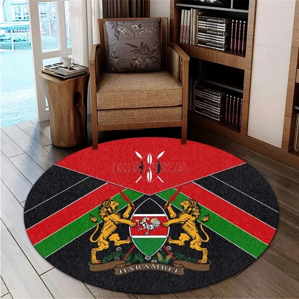 Kenya Zawadi Round Carpet, African Rugs, Round Rugs For Home