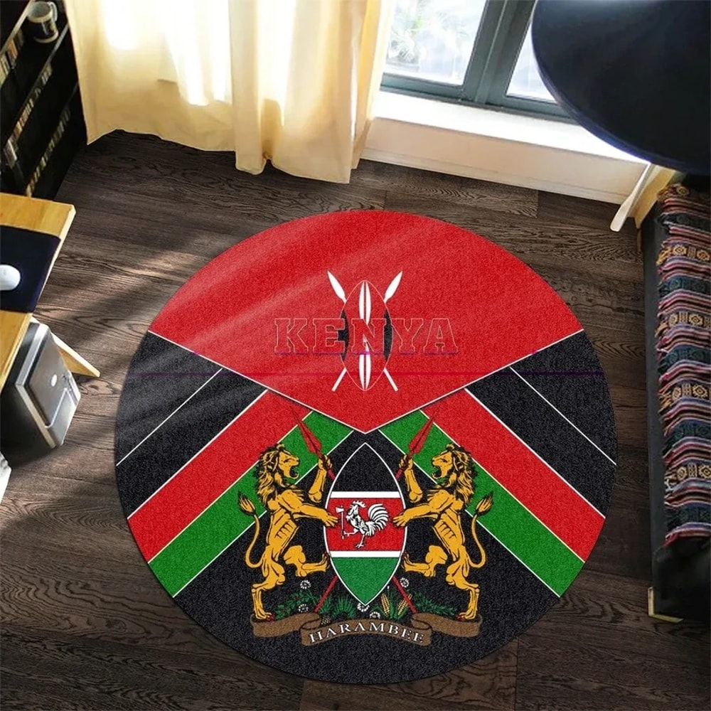 Kenya Zawadi Round Carpet, African Rugs, Round Rugs For Home