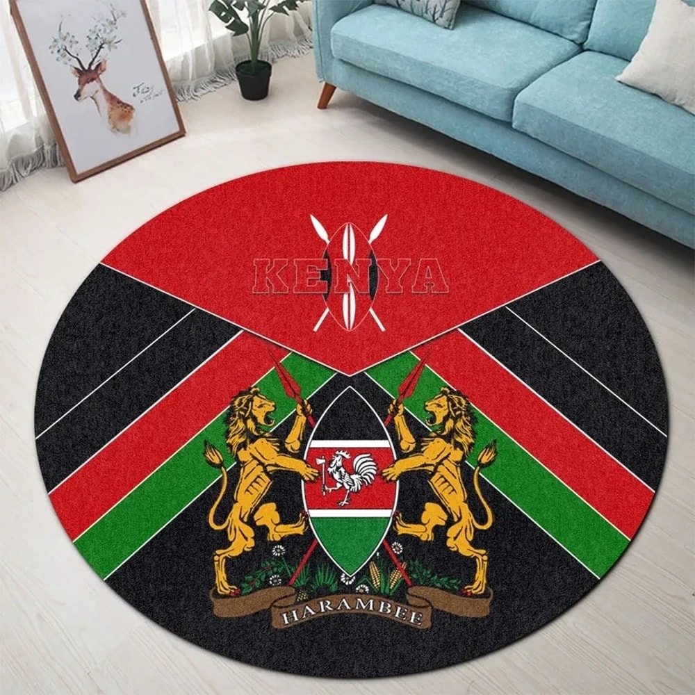Kenya Zawadi Round Carpet, African Rugs, Round Rugs For Home
