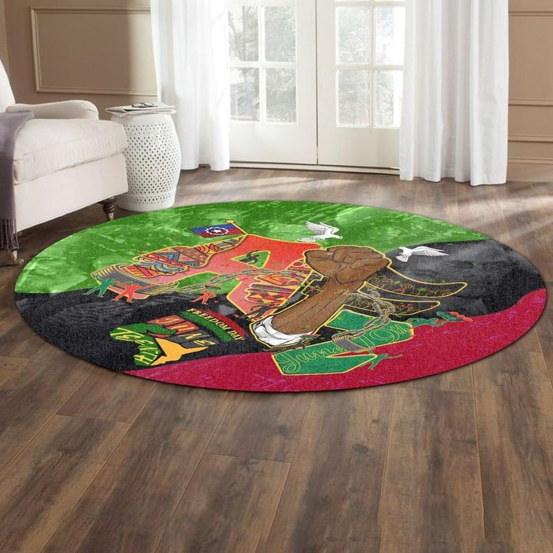 Juneteeth Freedom Round Carpet, African Rugs, Round Rugs For Home