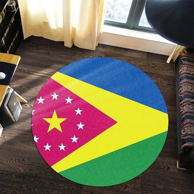 Moca Flag Round Carpet, African Rugs, Round Rugs For Home