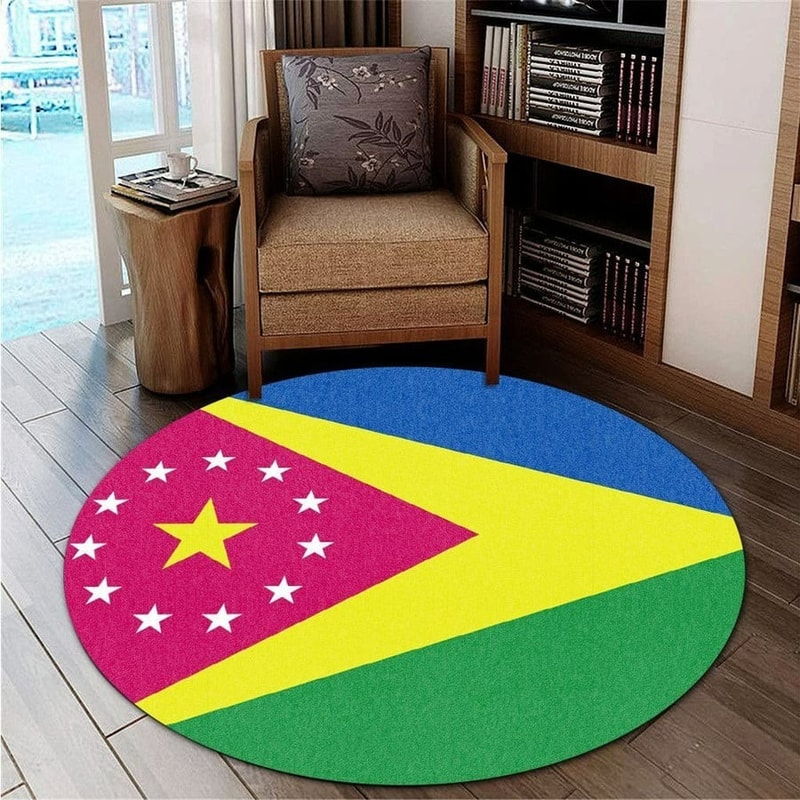 Moca Flag Round Carpet, African Rugs, Round Rugs For Home