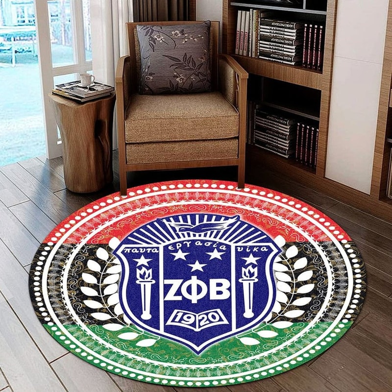 Pan Africa Zeta Phi Beta Sorority Round Carpet, African Rugs, Round Rugs For Home
