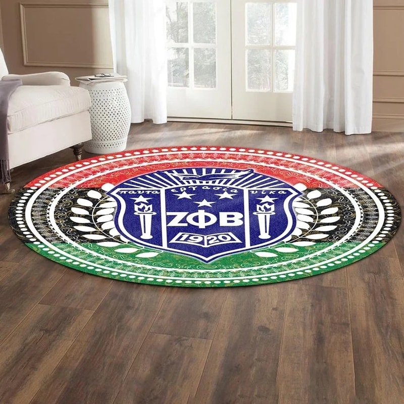 Pan Africa Zeta Phi Beta Sorority Round Carpet, African Rugs, Round Rugs For Home