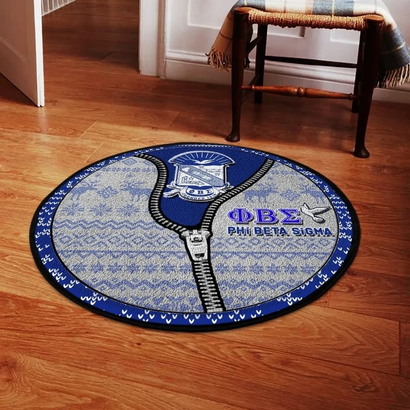 Phi Beta Sigma Christmas Round Carpet, African Rugs, Round Rugs For Home