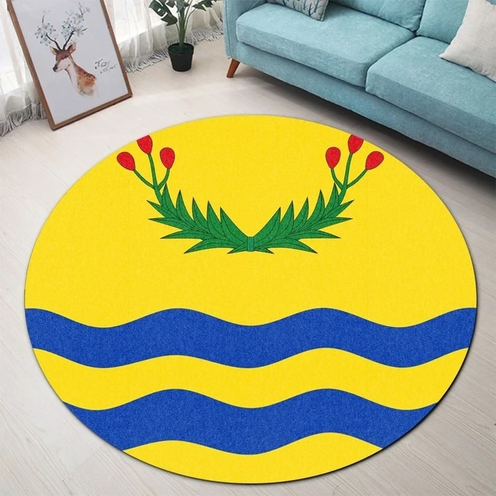 Juncos Flag Round Carpet, African Rugs, Round Rugs For Home