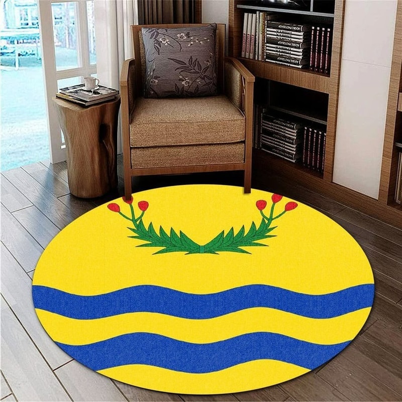 Juncos Flag Round Carpet, African Rugs, Round Rugs For Home