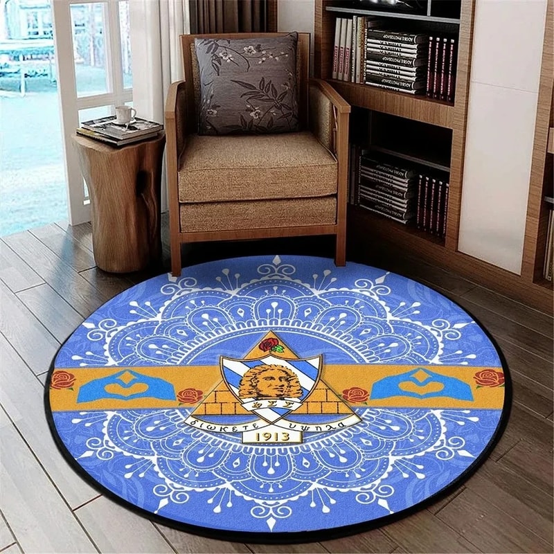 Phi Sigma Sigma Round Carpet, African Rugs, Round Rugs For Home