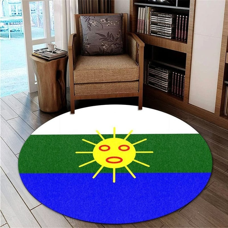 Las Piedras Flag Round Carpet, African Rugs, Round Rugs For Home