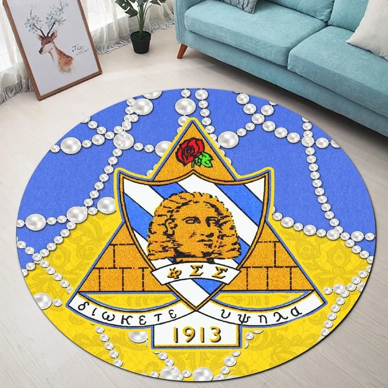 Phi Sigma Sigma Roy Style Round Carpet, African Rugs, Round Rugs For Home
