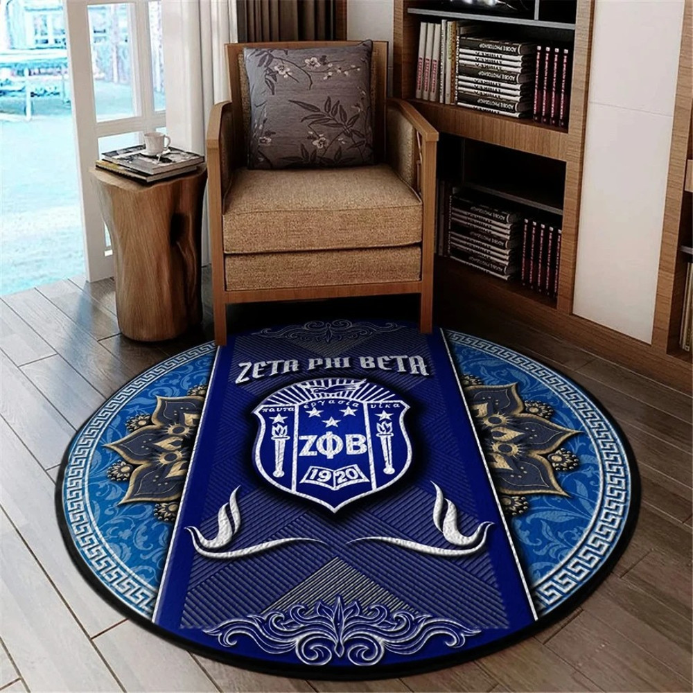 Zeta Phi Beta Sorority Round Carpet, African Rugs, Round Rugs For Home