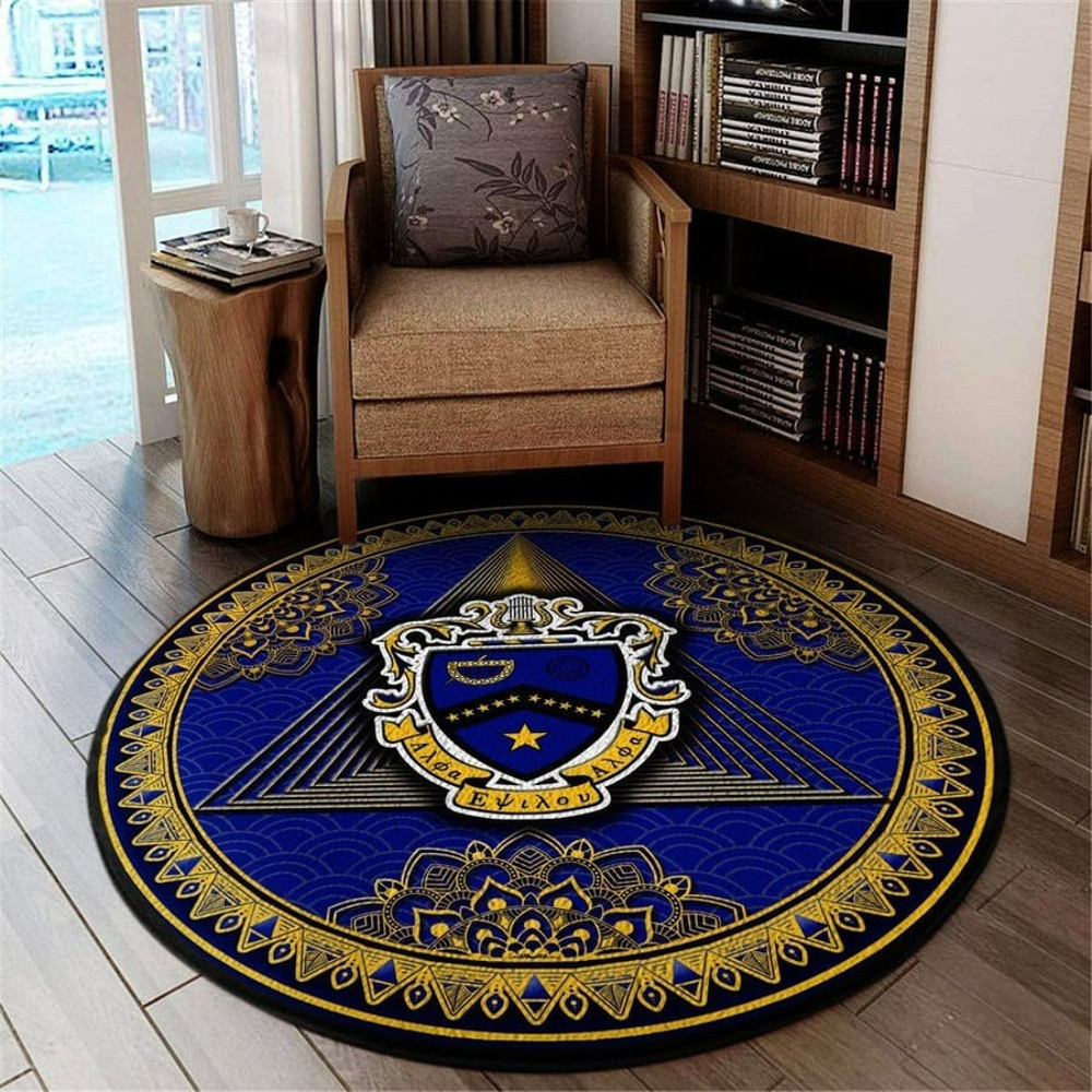 KKP Fraternity Triangle Round Carpet, African Rugs, Round Rugs For Home