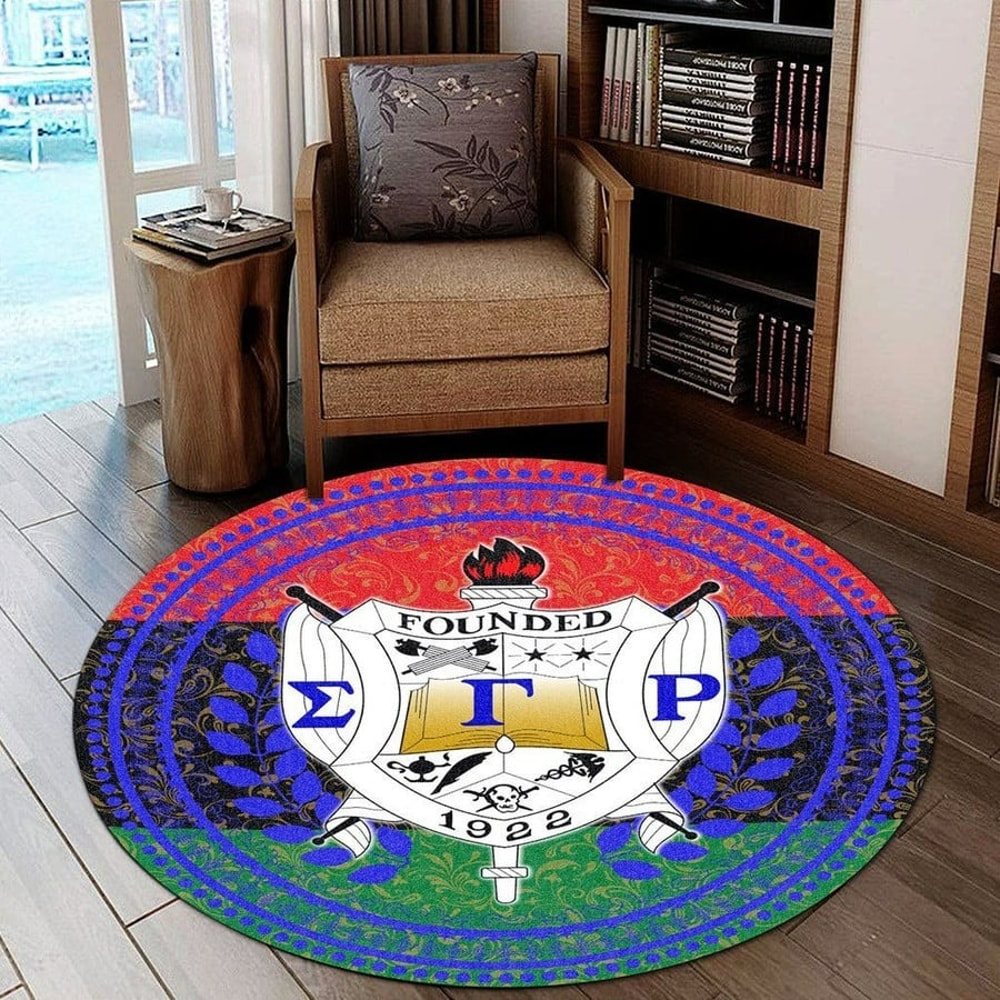 Pan Africa Sigma Gamma Rho Sorority Round Carpet, African Rugs, Round Rugs For Home