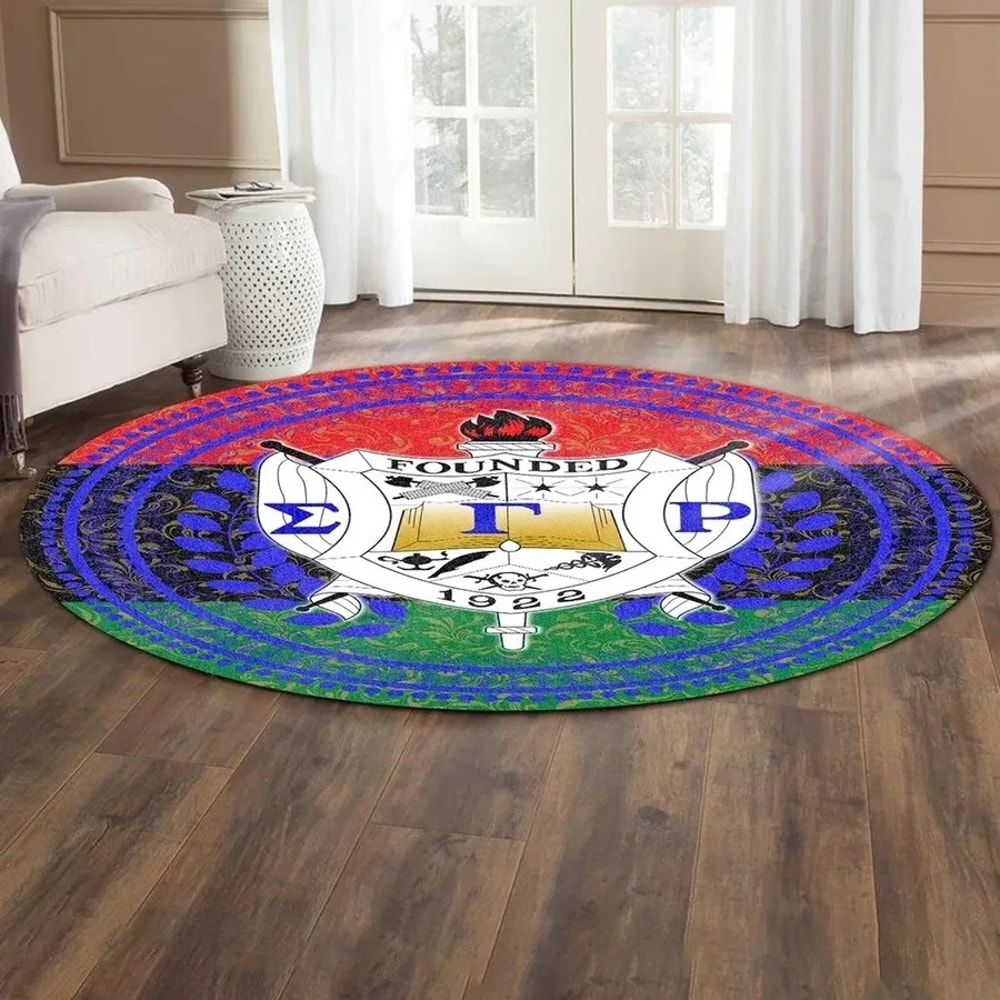 Pan Africa Sigma Gamma Rho Sorority Round Carpet, African Rugs, Round Rugs For Home