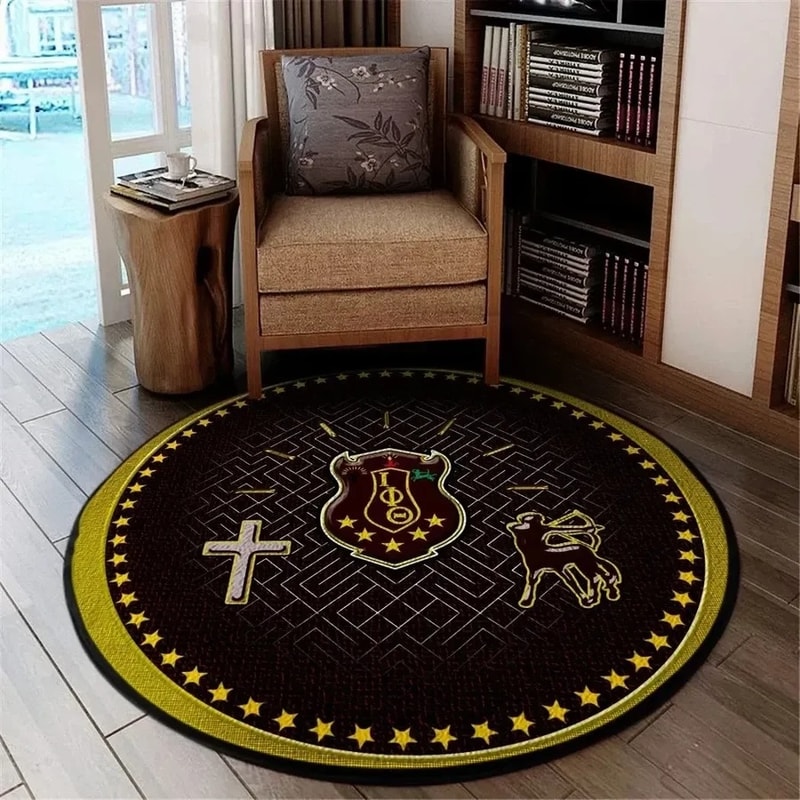 Iota Phi Theta Stars Round Carpet, African Rugs, Round Rugs For Home