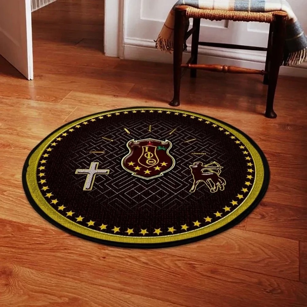 Iota Phi Theta Stars Round Carpet, African Rugs, Round Rugs For Home