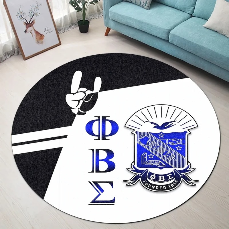 Newest Phi Beta Sigma (Black 02) Round Carpet, African Rugs, Round Rugs For Home
