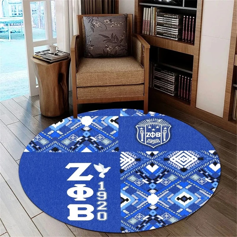 Zeta Phi Beta African Pattern Special Style Round Carpet, African Rugs, Round Rugs For Home