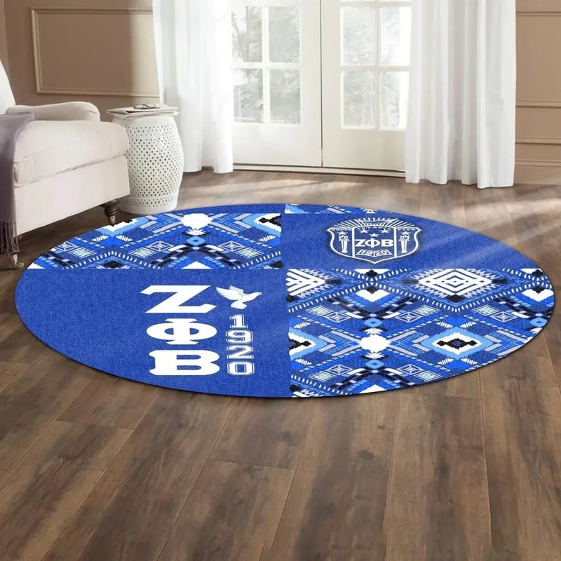 Zeta Phi Beta African Pattern Special Style Round Carpet, African Rugs, Round Rugs For Home
