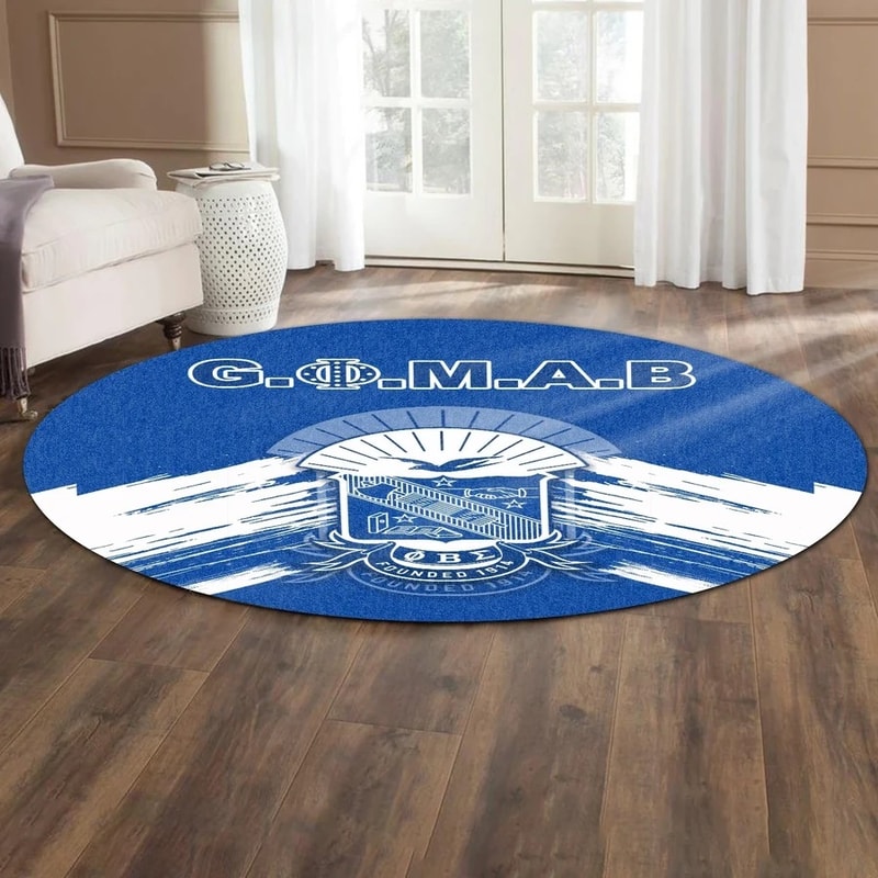 Phi Beta Sigma Blue GOMAB Version 02 Round Carpet, African Rugs, Round Rugs For Home