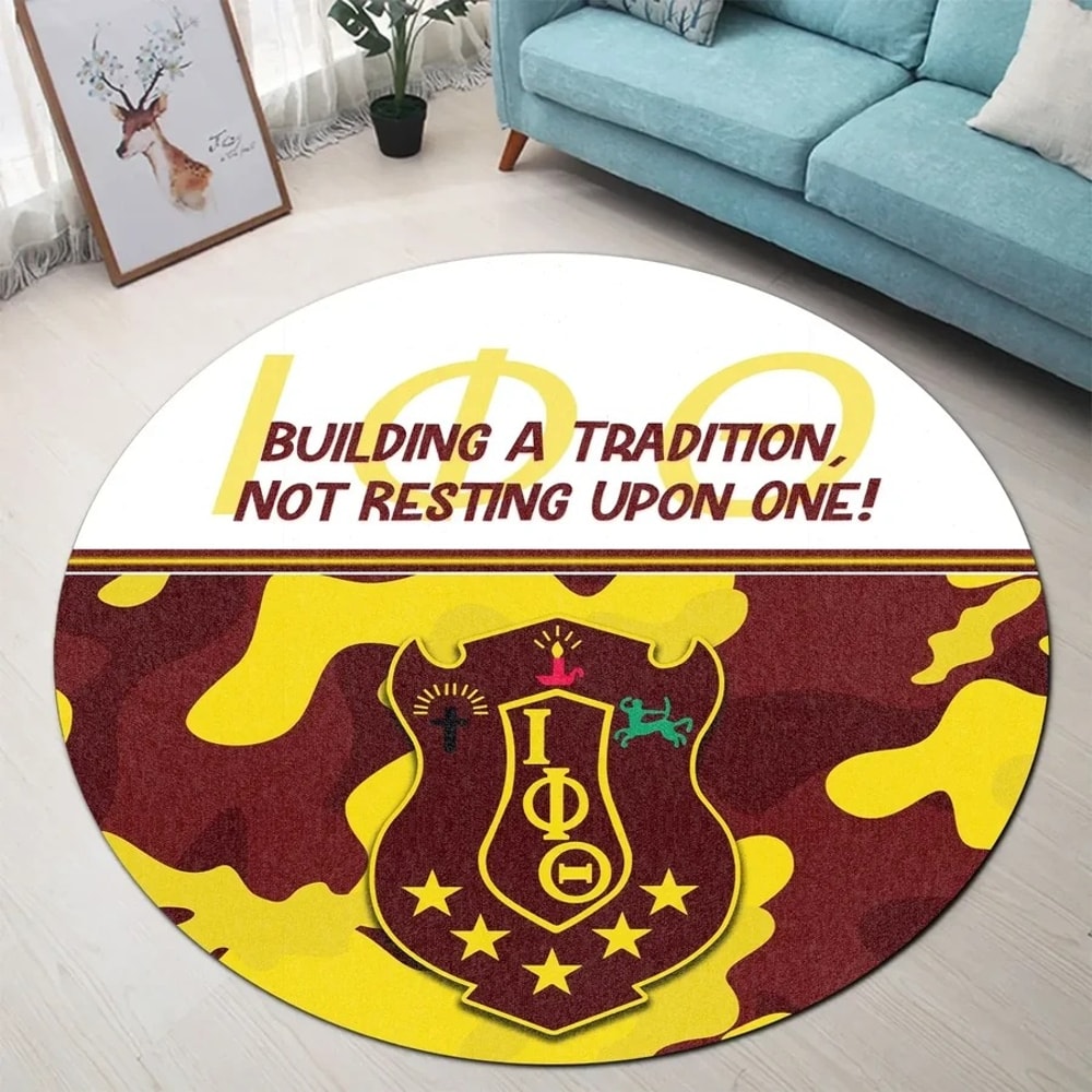 Motto Iota Phi Theta Camouflage Version 2 Round Carpet, African Rugs, Round Rugs For Home