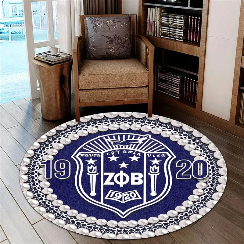 Zeta Phi Beta Pearl Round Carpet, African Rugs, Round Rugs For Home