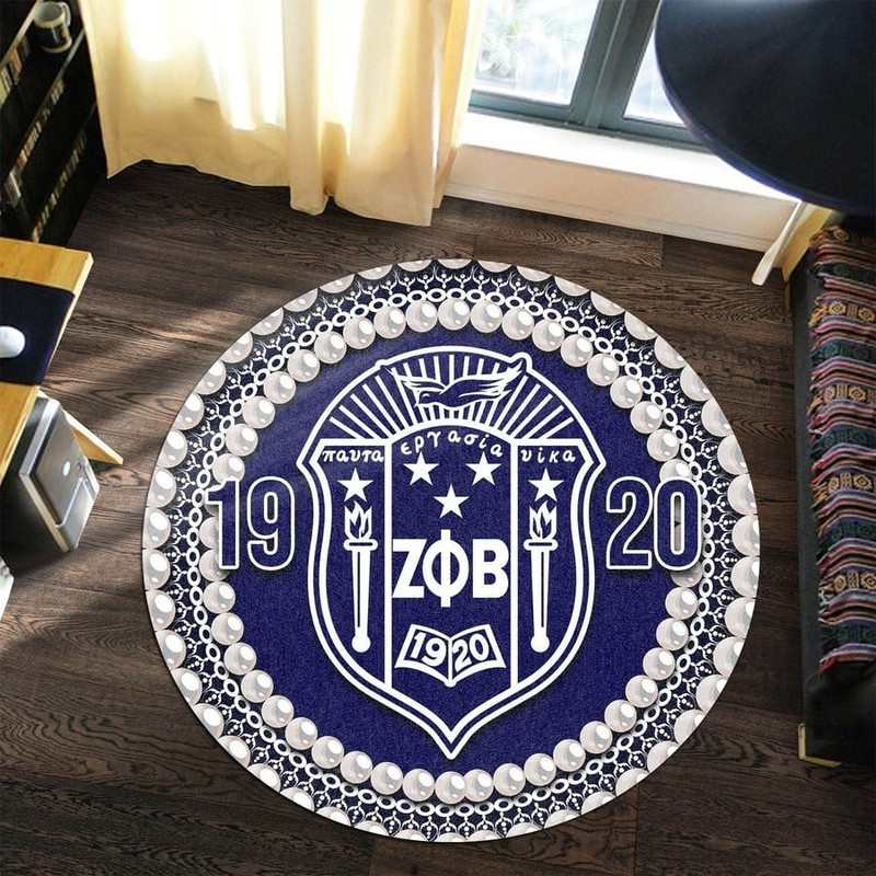 Zeta Phi Beta Pearl Round Carpet, African Rugs, Round Rugs For Home