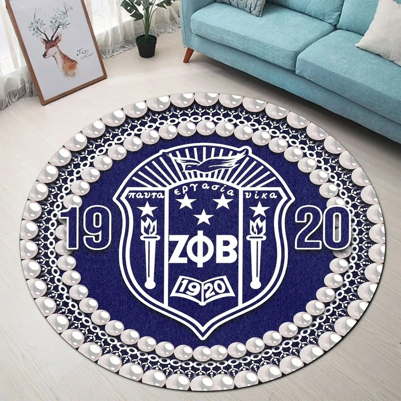 Zeta Phi Beta Pearl Round Carpet, African Rugs, Round Rugs For Home