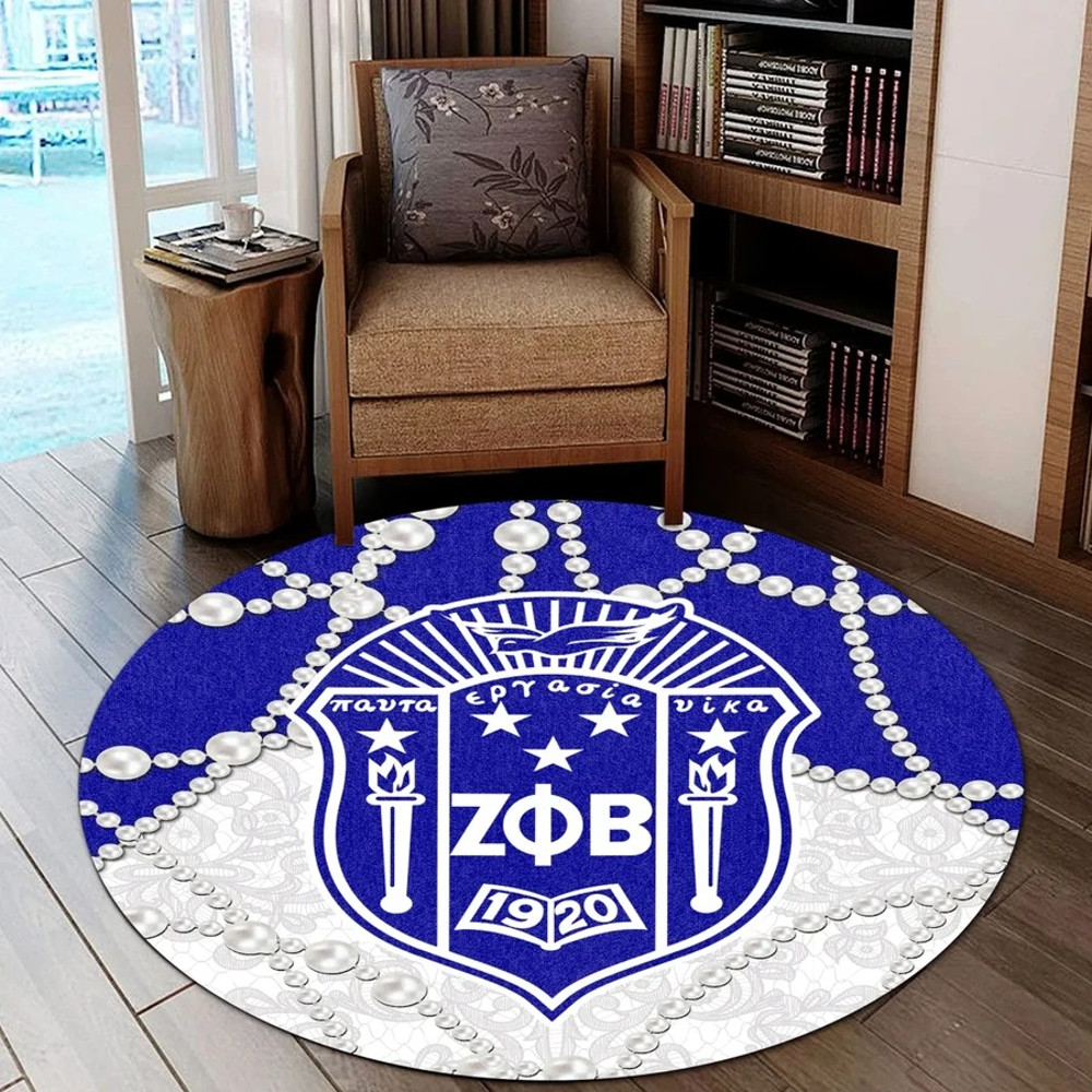 Zeta Phi Beta Home Round Carpet - Roy Style, African Rugs, Round Rugs For Home