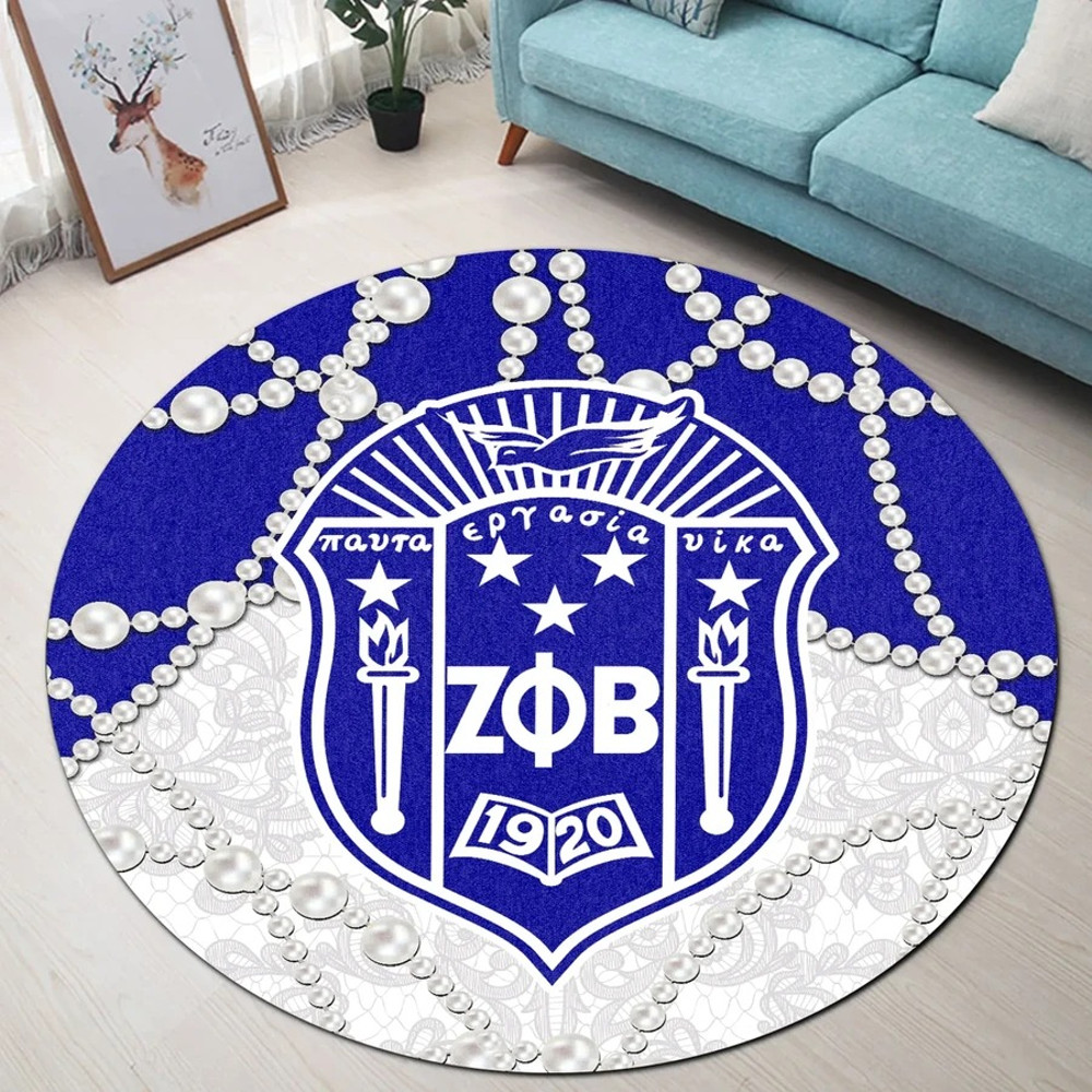 Zeta Phi Beta Home Round Carpet - Roy Style, African Rugs, Round Rugs For Home