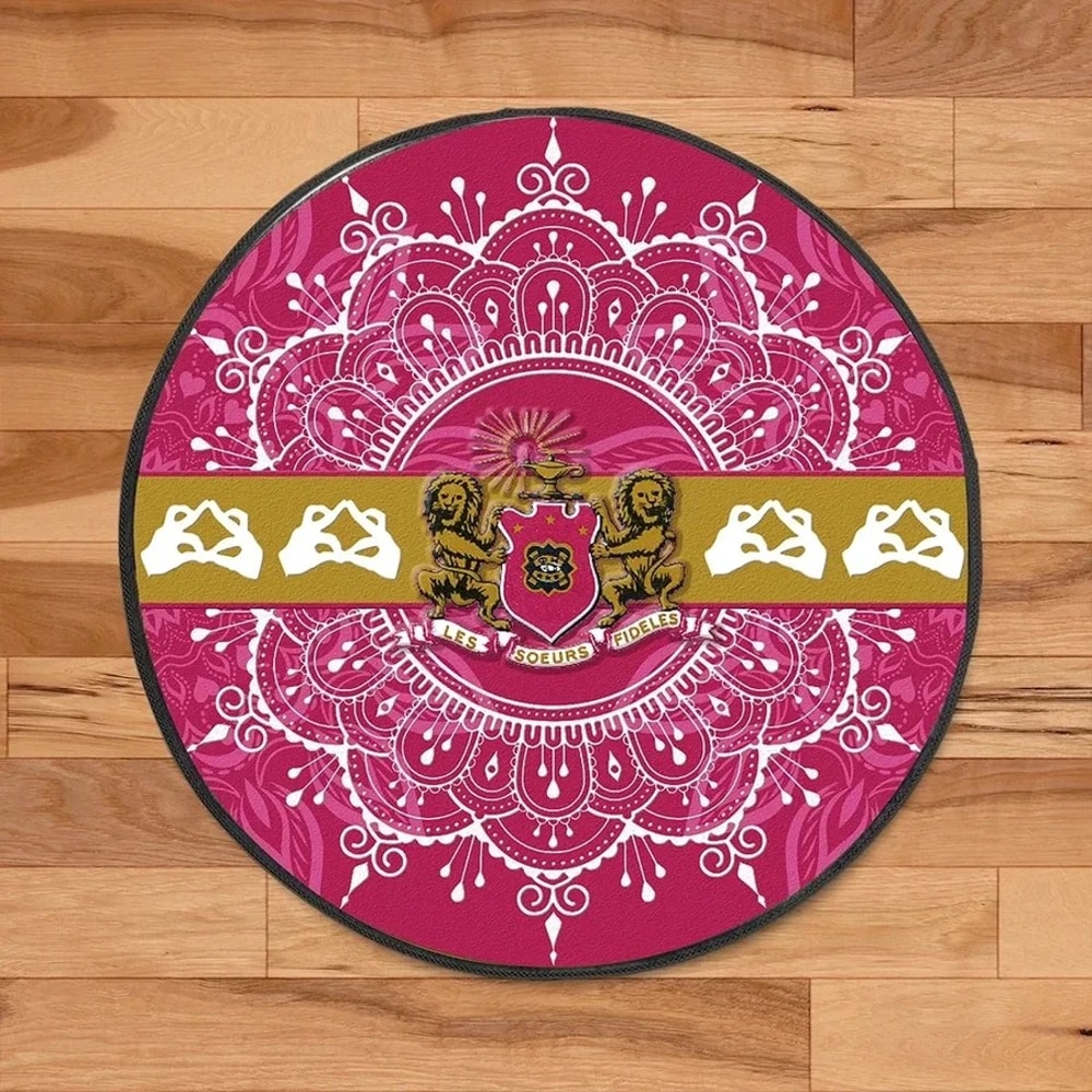 Phi Mu Round Carpet, African Rugs, Round Rugs For Home