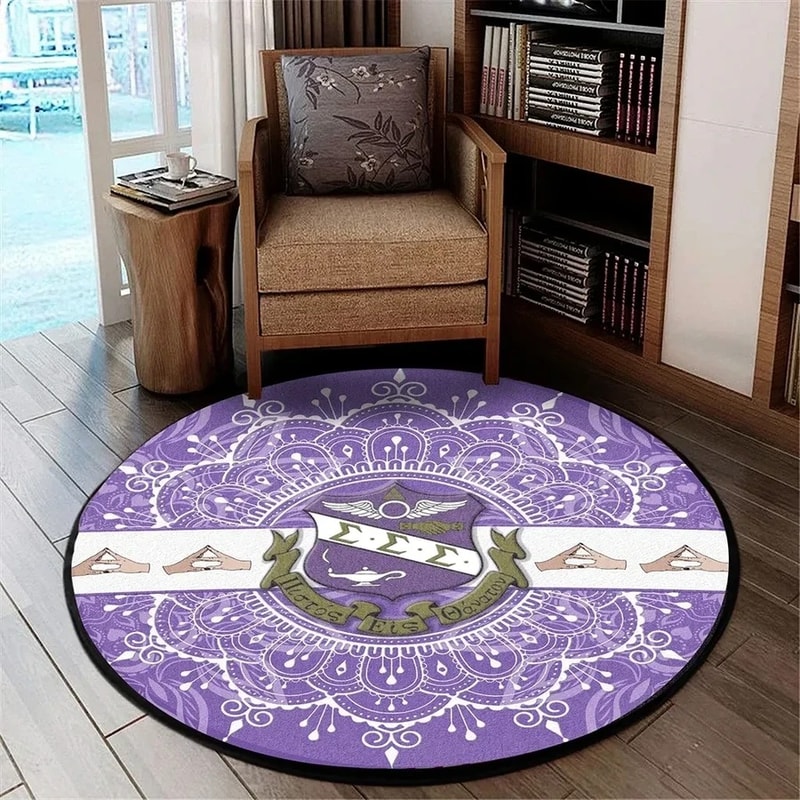 Sigma Sigma Sigma Round Carpet, African Rugs, Round Rugs For Home