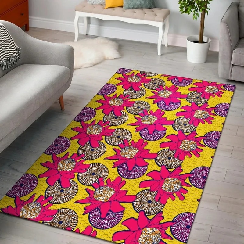 Ankara Protea, Africa Area Rugs For Home